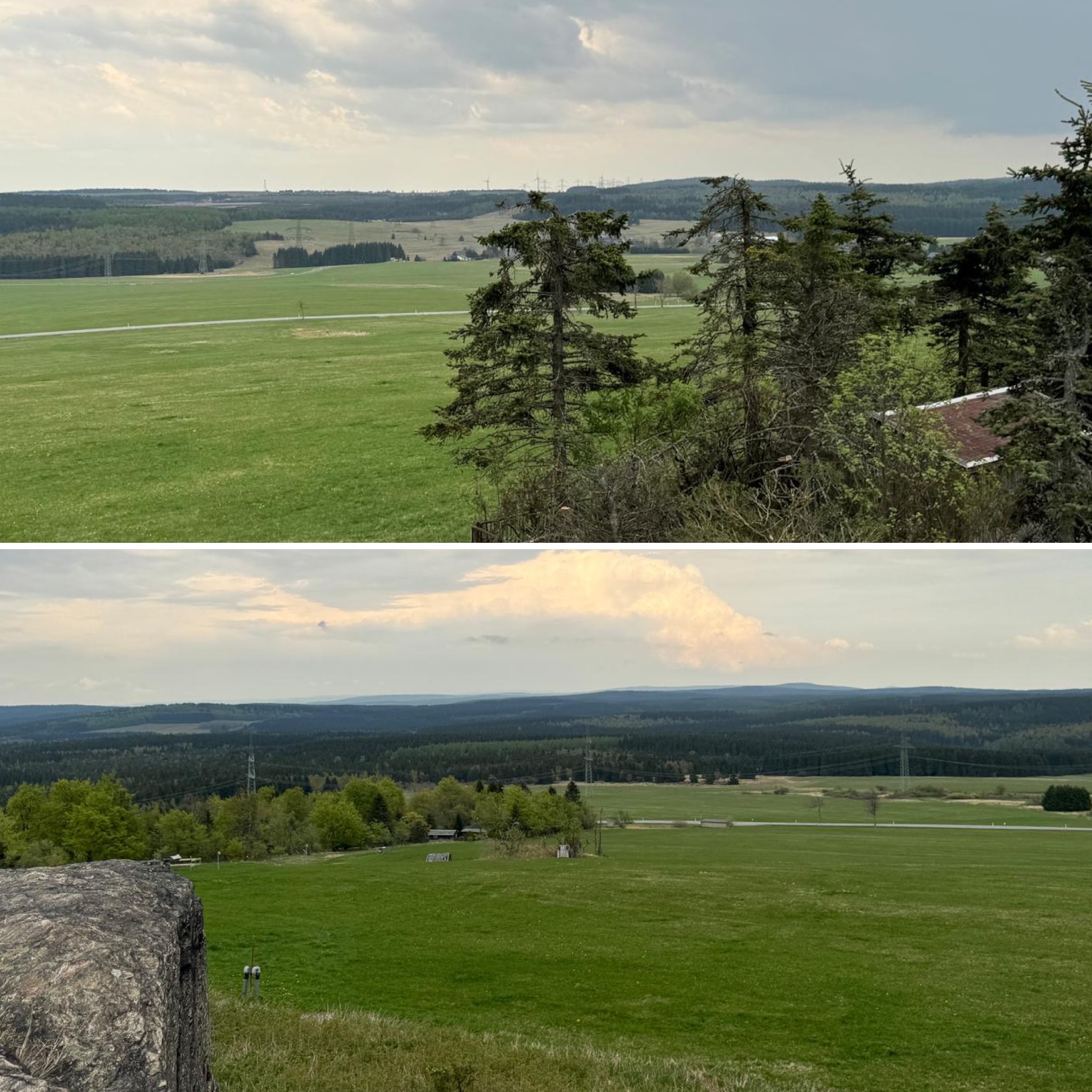 Ausschnitt Landschaft des Erzgebirges mit Blick über Feldr
